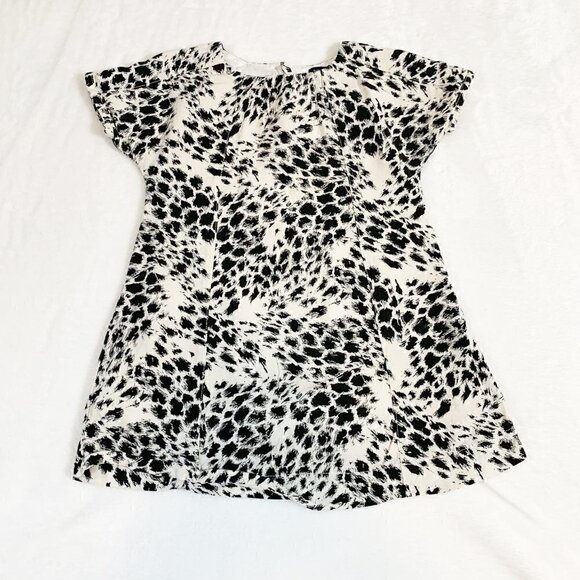 5/$25 BabyGap black white animal print short sleeve lined shift‎ dress - 2 years - Picture 1 of 6
